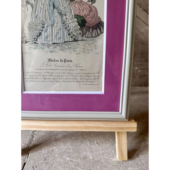 Antique French Fashion Print “Modes de Paris” Hand-Colored 19th C Lithograph - Picture 2 of 3